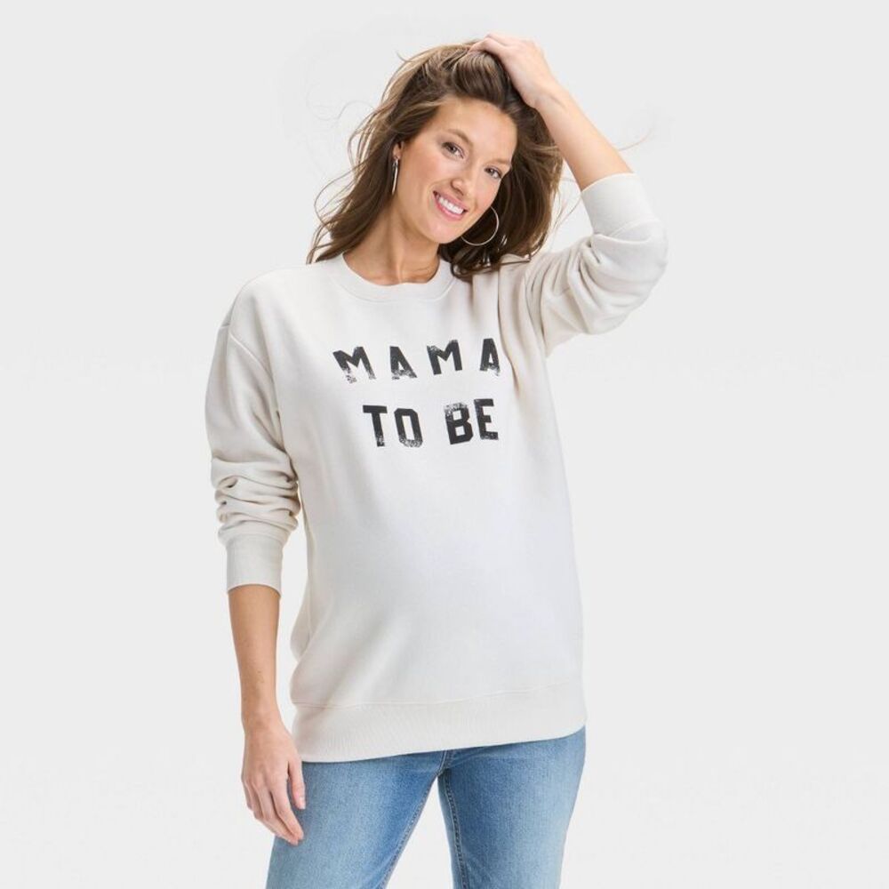 Graphic Maternity Sweatshirt - Isabel Maternity by Ingrid & Isabel Cream L